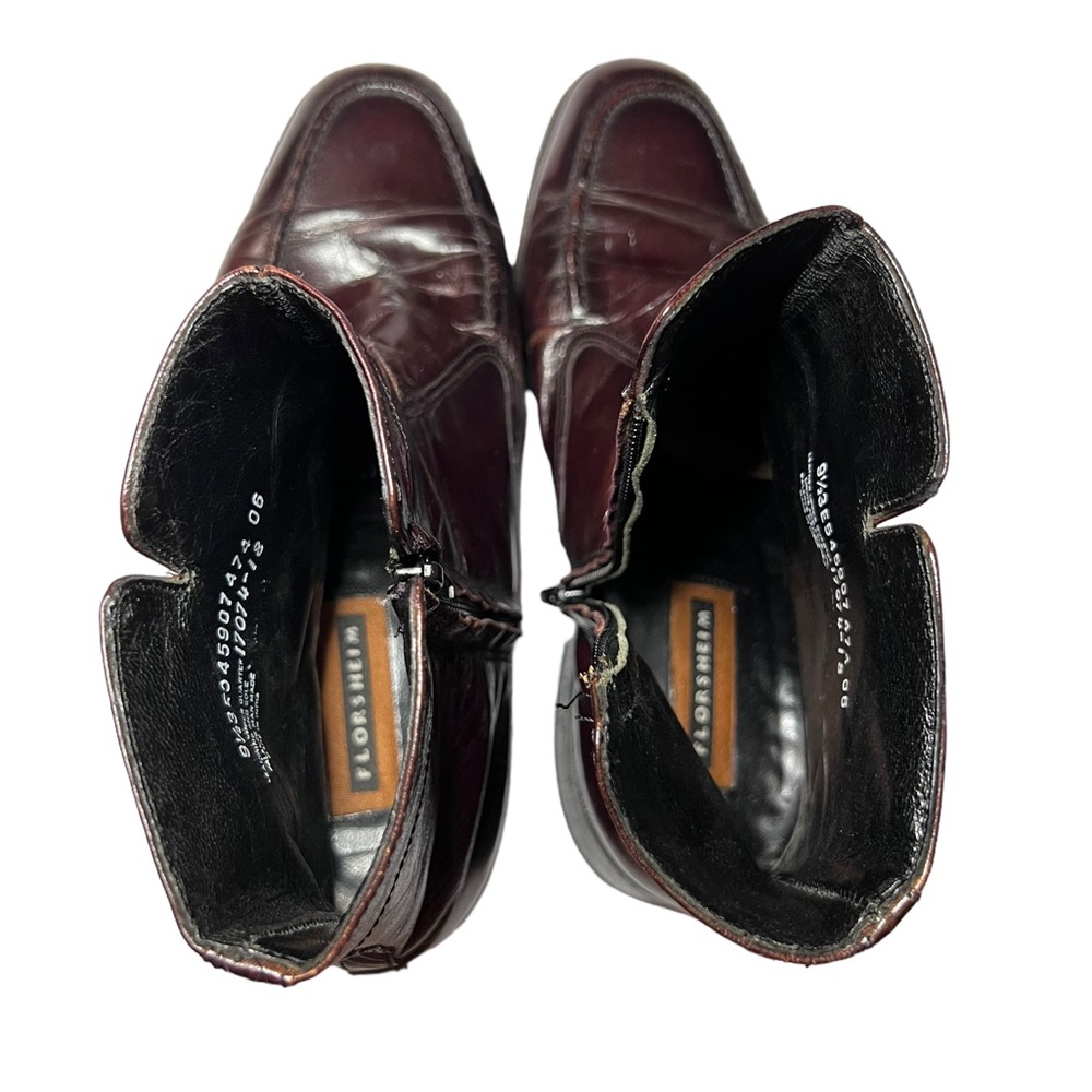Florsheim Essex Dress Black Cherry Side Zip Ankle Boots Mens Size 9.5 - Picture 7 of 10